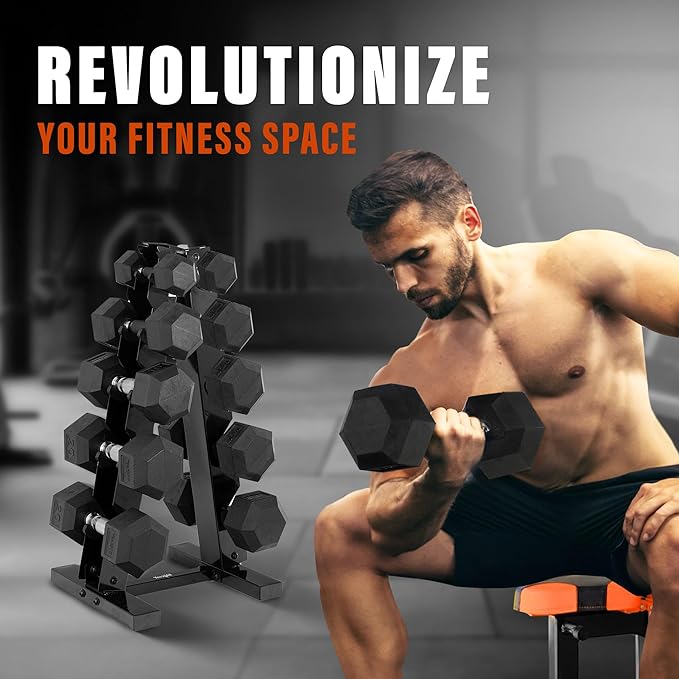 YES4ALL Dumbbell Rack Stand Only, 5 Tier A Frame Weight Rack for Dumbbells