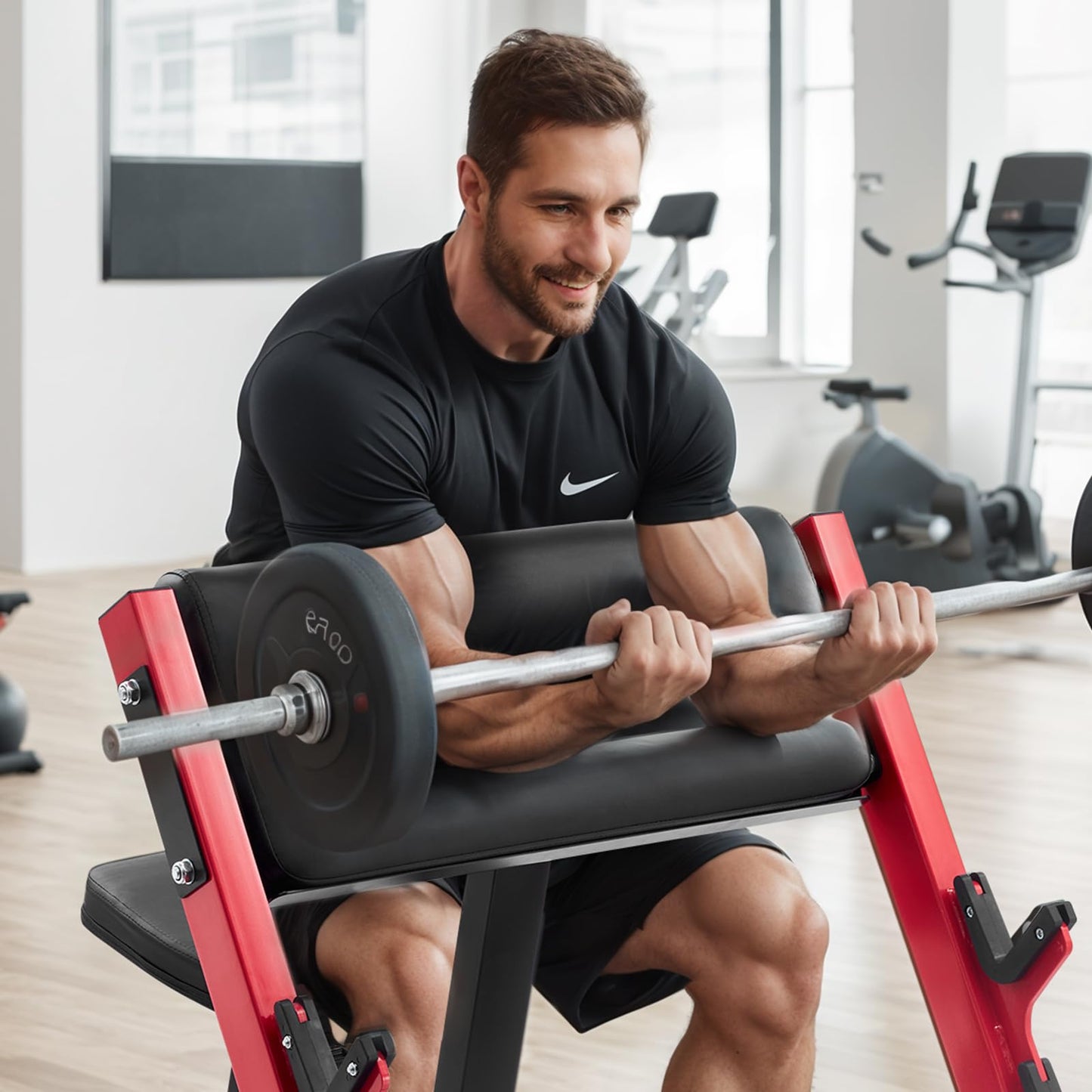 VEVOR Preacher Curl Bench, Strength Training Benches, Max Load 660 LBS Home Gym Fitness Equipment