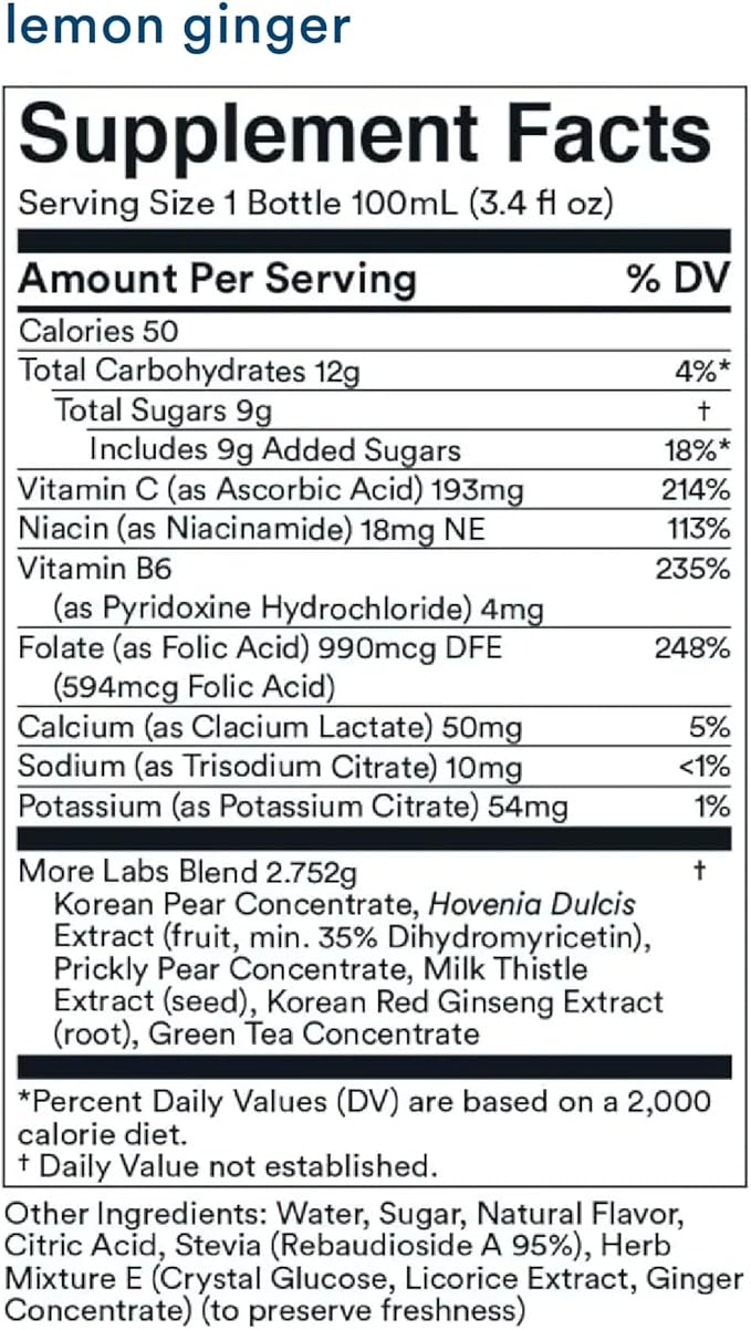 Morning Recovery Electrolyte, Milk Thistle Drink Proprietary Formulation to Hydrate While Drinking, Highly Soluble Liquid DHM, Non GMO, Vegan, Gluten-Free, Lemon Ginger, Pack of 6