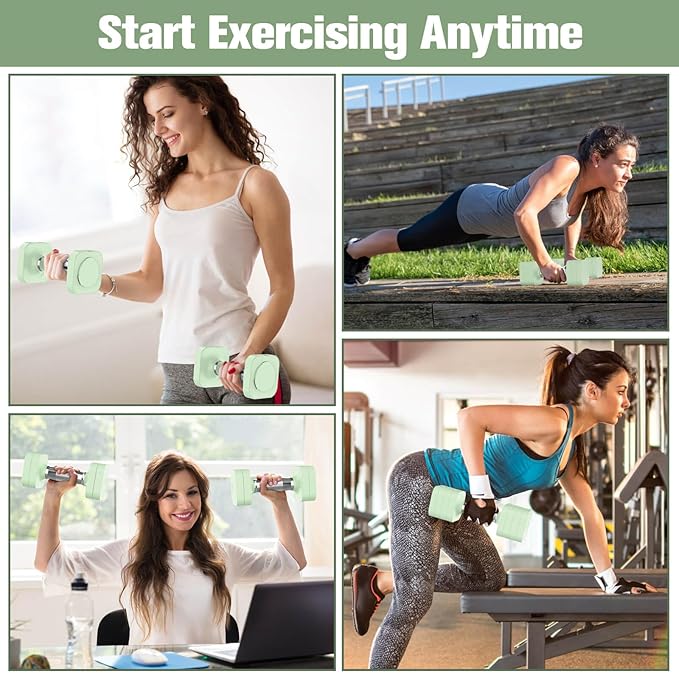 22LBS Adjustable Dumbbells Set, Adjustable Weight Dumbbells with 4 Levels 4.4lb, 6.6lb, 8.8lb, 11lb, Hand Weights Sets for Women/Men Home Gym Full Body Workout