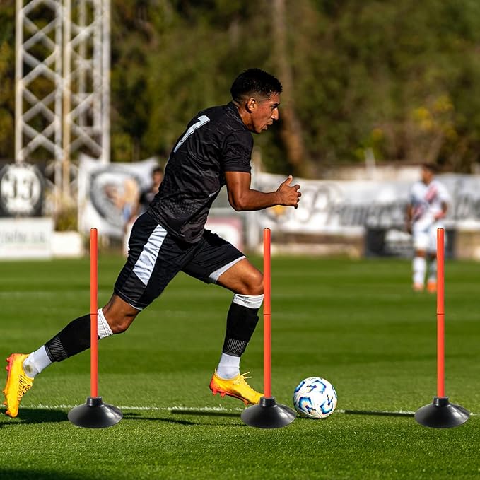 TNZMART 3.3 FT Agility Poles Adjustable Hurdles for Soccer Football Speed Training Equipment Track and Field