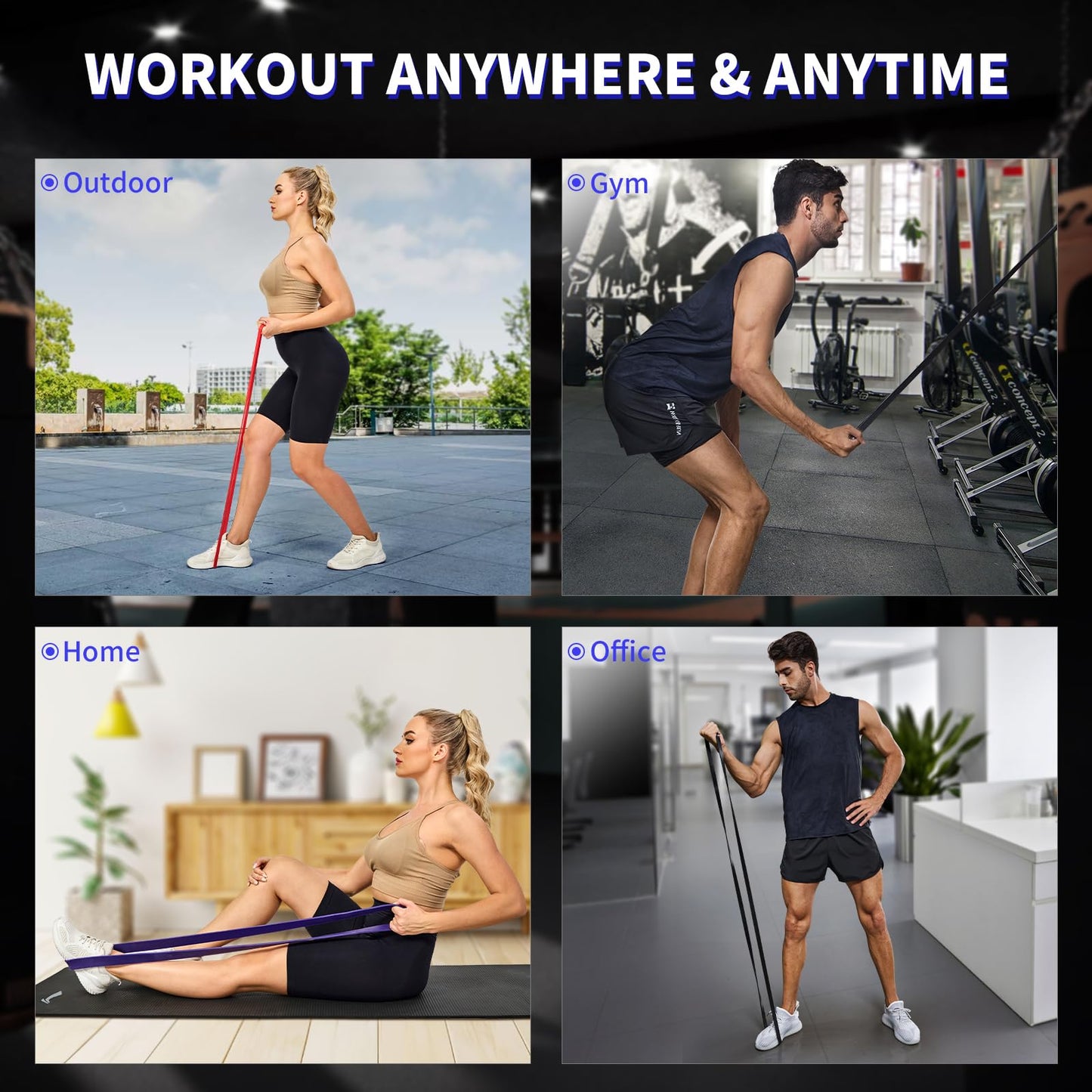 YONKFUL Pull Up Assistance Bands Set, Long Resistance Bands for Working Out