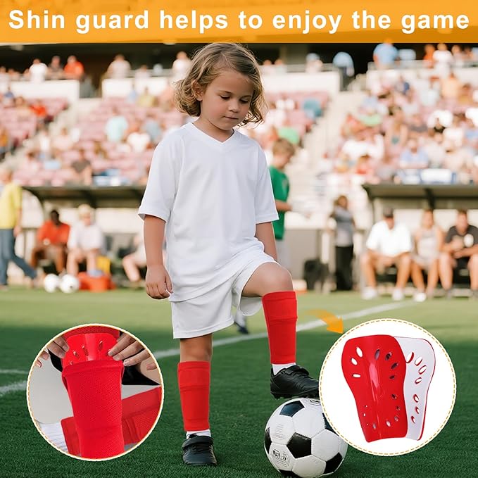 2 Pairs Shin Guards Soccer for Kids,Shin Pads Extra Lightweight Breathable Slide in Shin Guard for Football Training Match Outdoor Activities Protective Slip-in Shin Guards for Boys Girls