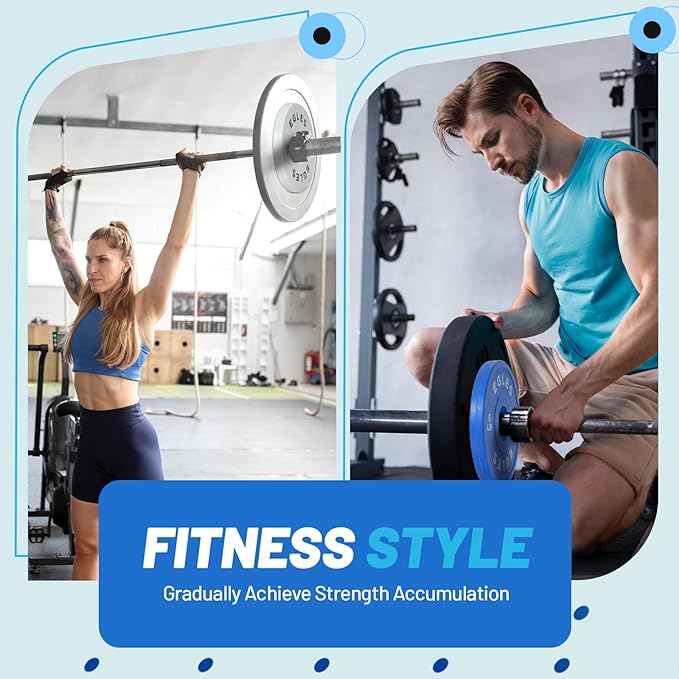 Egles Change Plates Set 1.25LB, 2.5LB, 5LB - Rubber-Coated Weight Plates in Pairs, Olympic Bumper Plates, Color-Coded, IWF Standard, Fit 2-Inch Barbells Strength Training Weight Plates Gym & Fitness