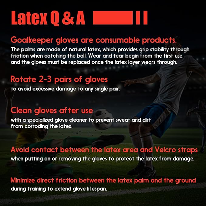 Youth&Adult Goalie Goalkeeper Gloves with Finger Protection Breathable Soccer Gloves with Strong Grips,6 Colors,Sizes 7-10