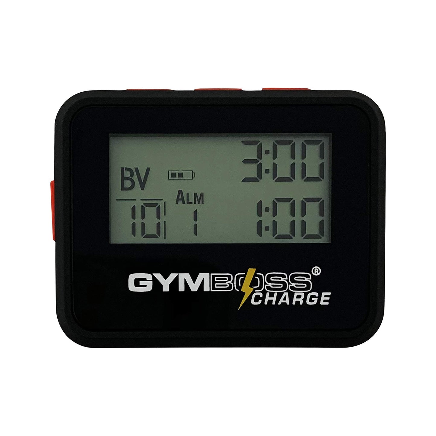 Gymboss Charge Interval Timer and Stopwatch (Black/Red)