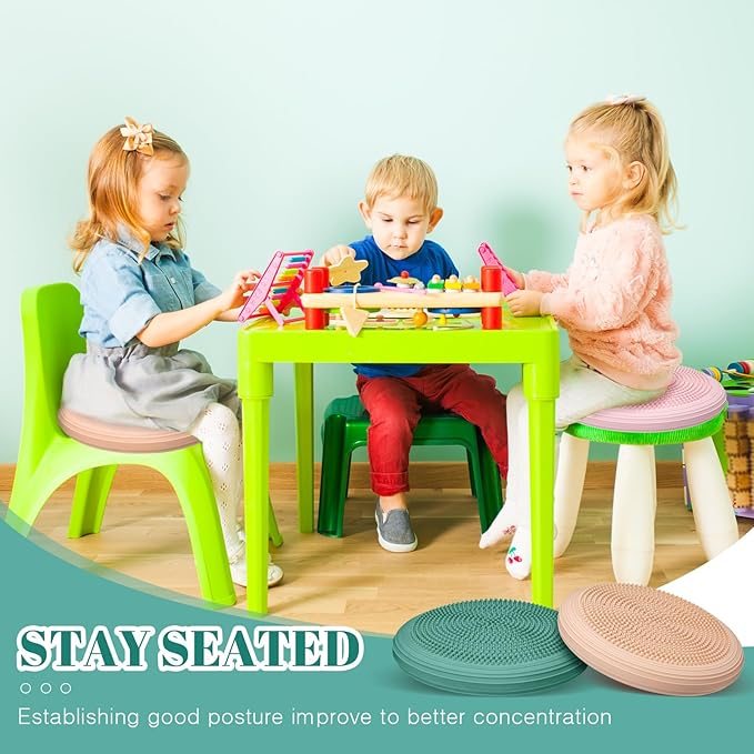 Libima 8 Pcs Wiggle Seat Inflated Wobble Cushion Sensory Seat Flexible Balance Board Balance Disc with Needle Pump for Men Women Physical Exercise Improving Posture Home Office