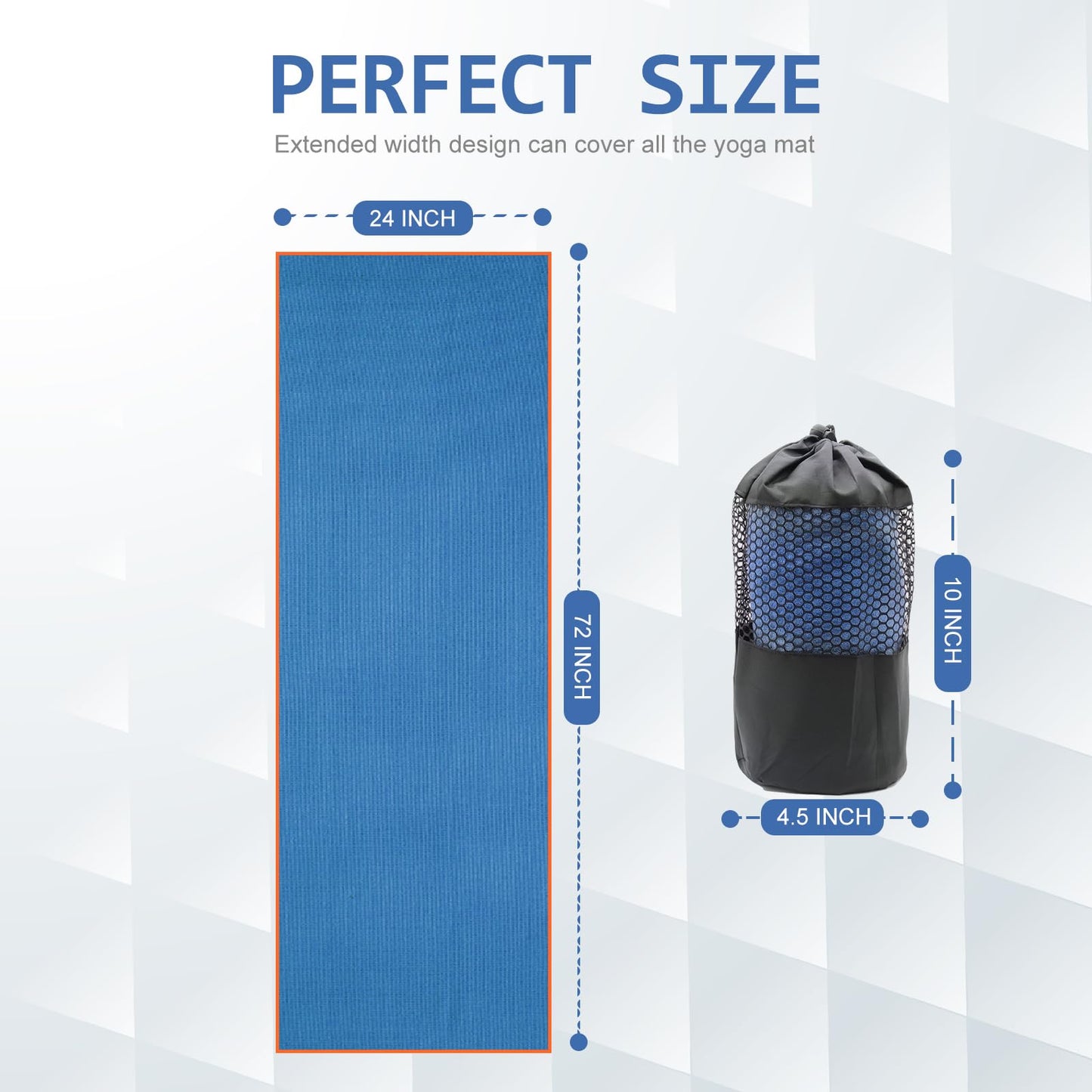Eunzel 2 Pack Hot Yoga Towel with Grip Dot, Non Slip Yoga Mat Towe Sweat Absorbent Towel for Hot