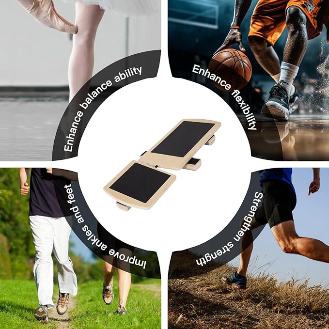 Ankle Balance Board, Ankle Board: Used For Ankle Sprain Recovery,Foot Balance Stability Training and Plantar Fasciitis Relief (Wood Grain Color)
