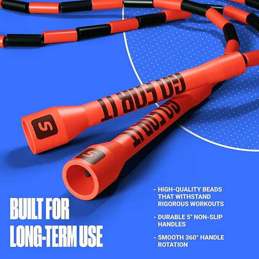 Sportbit Elite Beaded Jump Rope - Adjustable Speed Rope for Fitness, CrossFit, Boxing - Tangle-Free, Lightweight