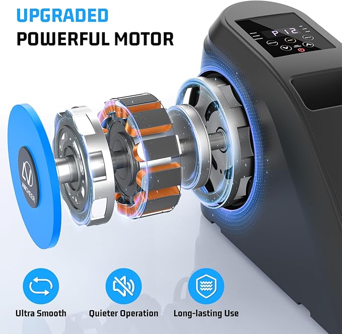 ANCHEER Under Desk Elliptical, Electric Ellipse Leg Exerciser with 12 Adjustable Resistance & Speeds, P1-P12 Modes, Quiet Seated Pedal Exerciser with Remote Control, 100% Pre-assembled for Home Office