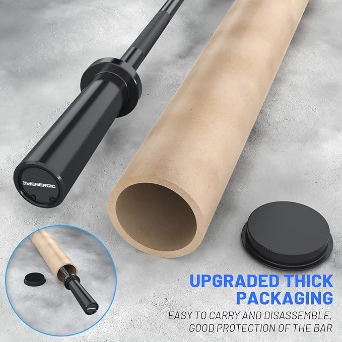 4ft Olympic Barbell 20KG Bar Load 500lbs Capacity Available Men's Barbell with Hard Chrome Sleeves for 2" Olympic Plates