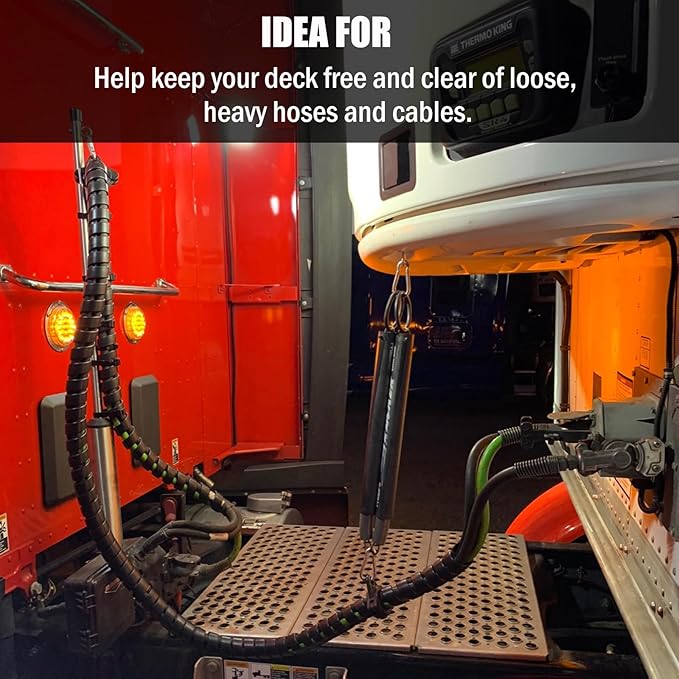 Semi Truck 40" Swivel Pogo Stick,Pogo Stick for Air Brake Line & Electric Power Cord Holder,Heavy Duty Stainless Steel Pogo Stick with 3 & 1 Hole Clamp,Chrome Color(1pack