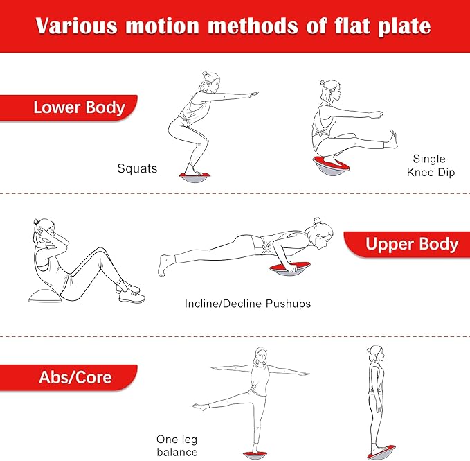 NALANDA Wobble Balance Board, Core Trainer for Balance Training and Exercising, Healthy Material Non-Skid TPE Bump Surface, Stability Board for Kids and Adults Black