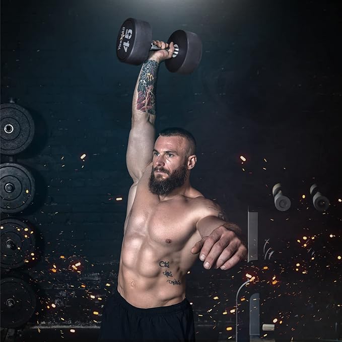 Yes4All Urethane Dumbbell with Anti-Slip Knurled Handle 5-50 LB for Muscle Building - Sold Individually