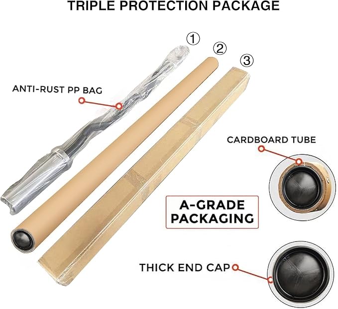 Chong Olympic Barbell 47Inch-4FT-350lb /86Inch-7FT-1500lb EZ Curl Weight Bar, Capacity Chrome Barbells for Gym Home Strength Training,Weightlifting,Power Lifting