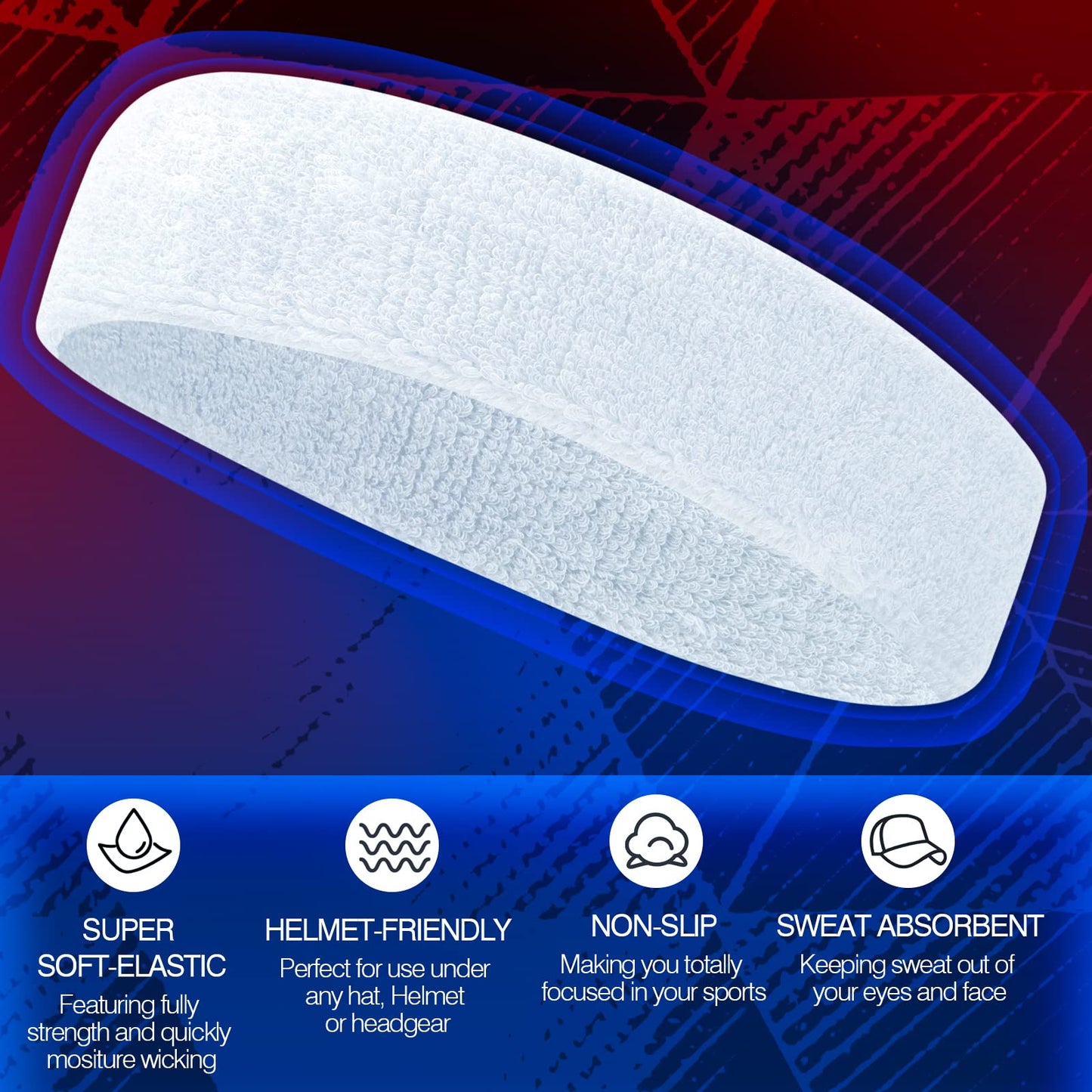 NONSTOP Mens Headband Sweatbands for Men Women, Sweat Wicking Head Bands Mens Sports Towel