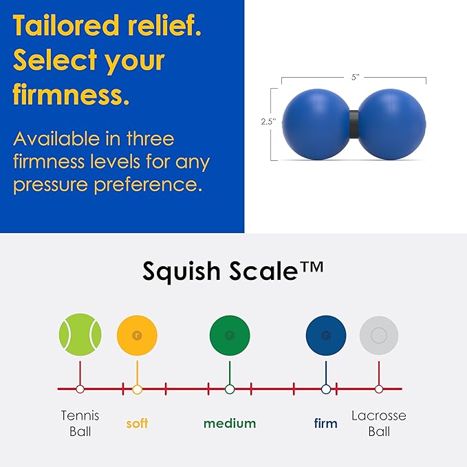 Rodo 2-in-1 Firm Peanut & Lacrosse Ball Roller | Deep Tissue Massage Tool for Fascia, Plantar Fasciitis, HIPS & Back | Mobility & Recovery Roller | Compact, Travel-Friendly, Pilates, Therapy Ready