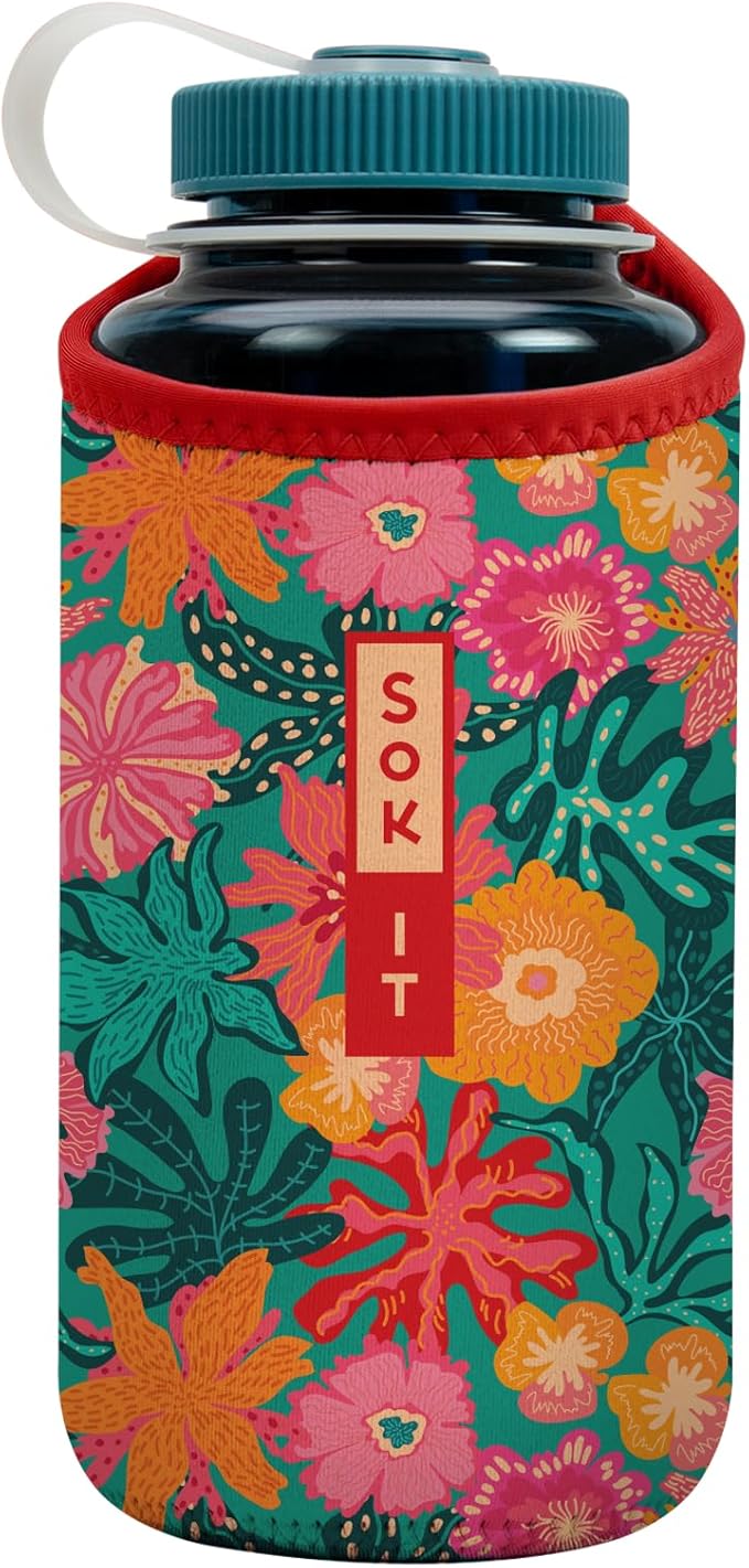 Sok It BotlSok Water Bottle Sleeve Insulated Neoprene Cover (Tropic Like It's Hot, Fits 32oz Nalgene)