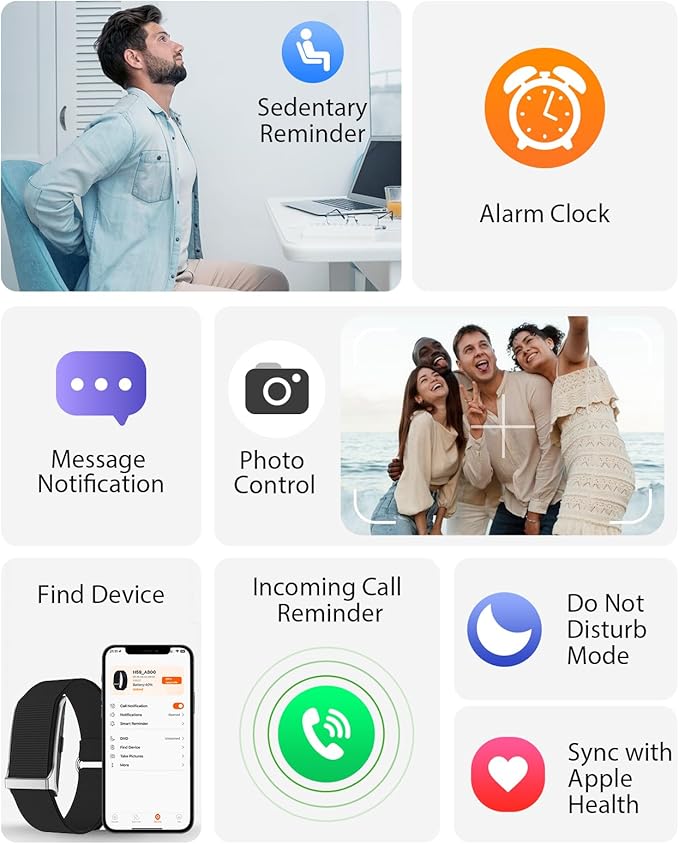 Smart Bracelet, Wearable Activity & Fitness Tracker Band, 24H Sleep Tracker, All-Day Continuous Heart Rate Blood Pressure Stress HRV Monitor, 170+ Sport Modes Smart Wristband with Free APP 2 Bands