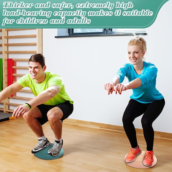 Libima 4 Pcs Wiggle Seat Inflated Wobble Cushion for Sensory Kid 13 Inches Balance Disc Flexible Seating for Classroom Sensory Pad for Chair Wiggle Cushion with Needle Pump