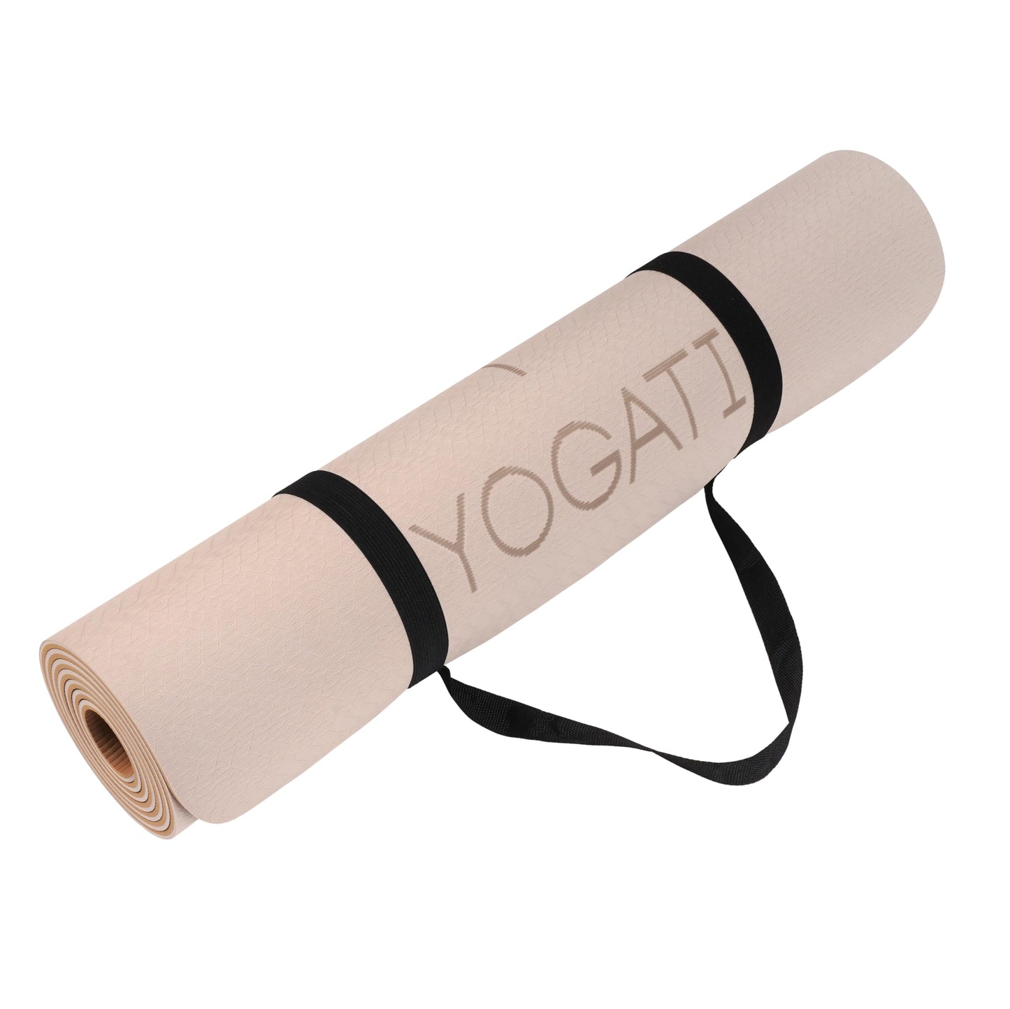 YOGATI® Non Slip Yoga Mat with Alignment Lines. Home Workout Mat for Women, Men and Kids. Thick