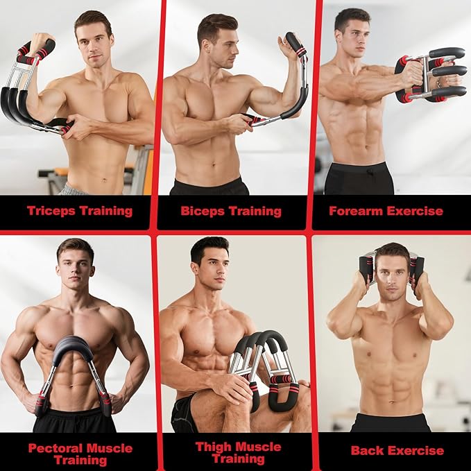 Twister Arm Trainer, 40-100Lb Adjustable Chest Workout Equipment, Portable Detachable Chest Workout Device Equipment, Arm Trainer for Chest Clip Muscle & Arm Strength, Red and Blue (Random Color)