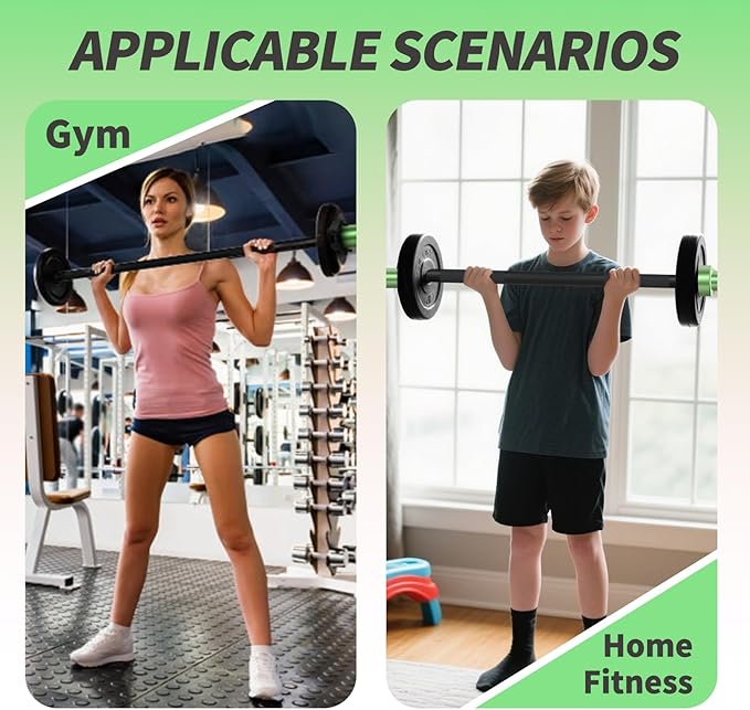 Egles Kids Barbell 5.5LB Mini Barbell Bar 4ft for Kid Women & Beginners Weighted Bar - Compatible with 2-Inch Weight Plates, for Strength Training Gym Weight Lifting, Multi-Color Training Bar