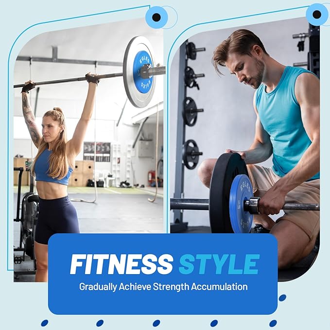 Egles Change Plates Set 1.25LB, 2.5LB, 5LB - Rubber-Coated Weight Plates in Pairs, Olympic Bumper Plates, Color-Coded, IWF Standard, Fit 2-Inch Barbells Strength Training Weight Plates Gym & Fitness