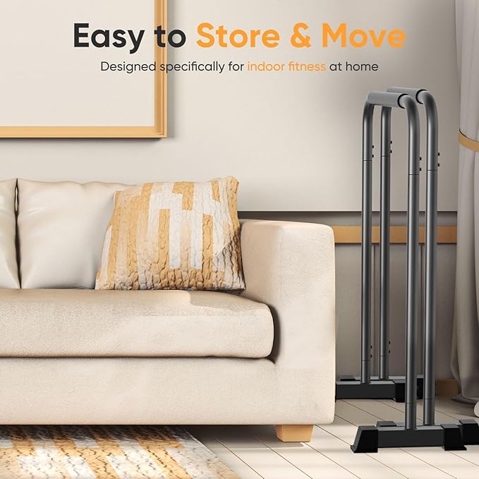 Dip Bar, 2-in-1 Adjustable Dip Stand Station for Home Workout, Heavy Duty Parallel Bars Workout Equipment for Strength Training