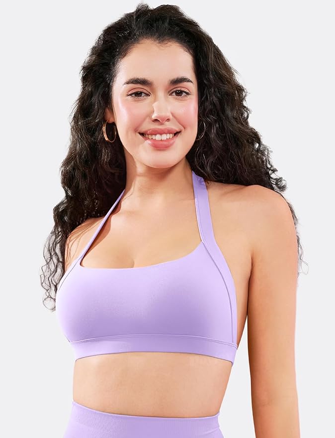 VOYJOY Sports Bras for Women Basic Wireless Bra Crop Workout Yoga Bra Sexy Tank Top