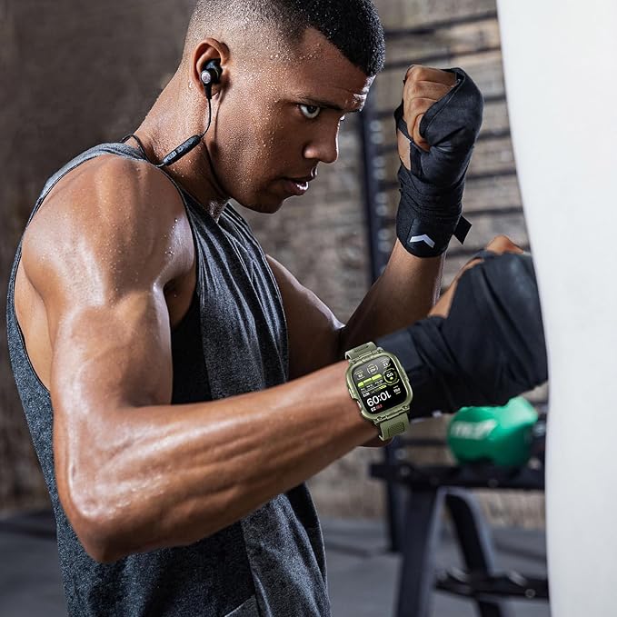 Dsytom Waterproof Case with Band Compatible for Apple Watch Band 45mm 44mm 41mm 40mm for Men ,Rugged Shockproof Smartwatch Strap Protective Bumper Cover with Built-in Tempered Glass Screen Protector