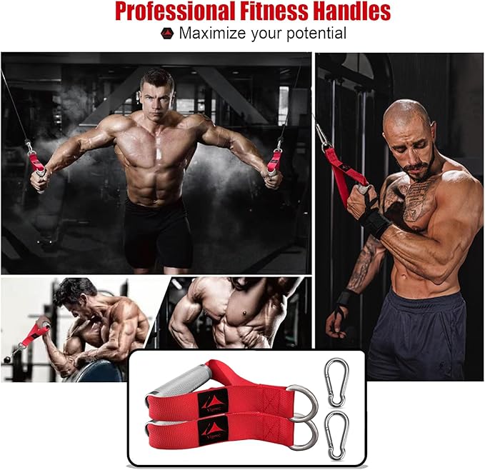 Heavy Duty Metal Workout Handles,Replacement Grip Attachments for Cable Machines, Resistance Bands, LAT Pulldown, Strength Exercise Home Gym & Commercial Fitness Equipment