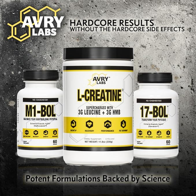 Avry Labs Extreme Anabolic Supplement ??Pre-Workout Dietary Supplement, Lean Muscle Builder & Fat Burner ??Supports Protein Synthesis, Testosterone Levels & Muscle Growth ??Vegan, 60 Capsules