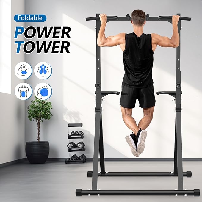 Pull Up Station Pull Up Bar for Home Gym Equipment Dip Station Power Tower Strength Training Fitness Equipment
