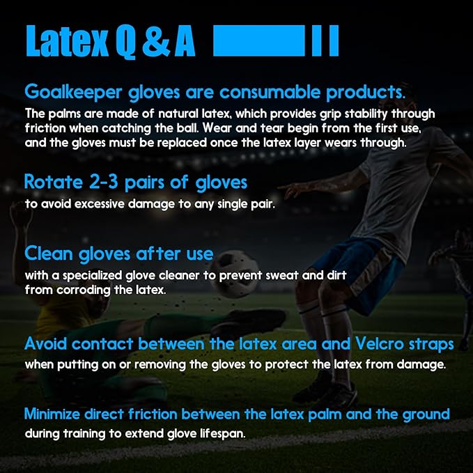 Soccer Goalkeeper Gloves with Finger Protection to Prevent Injuries, Strong Grip for Tough Tackles, Breathable Goal Keeper Gloves for for Kids, Youth and Adult