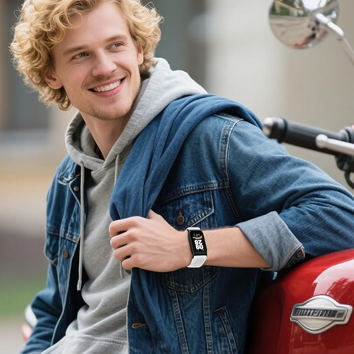 2 Pack Elastic Bands Compatible with Xiaomi Smart Band 9 Active Women Men, Soft Nylon Replacement Sport Wriststrap for Redmi Band 3