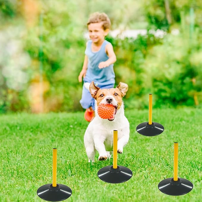 Soccer Training Agility Poles Agility Pole Accessory Soccer Pole Slalom Poles,Football Soccer Sport Speed Training Equipment with Rubber Base