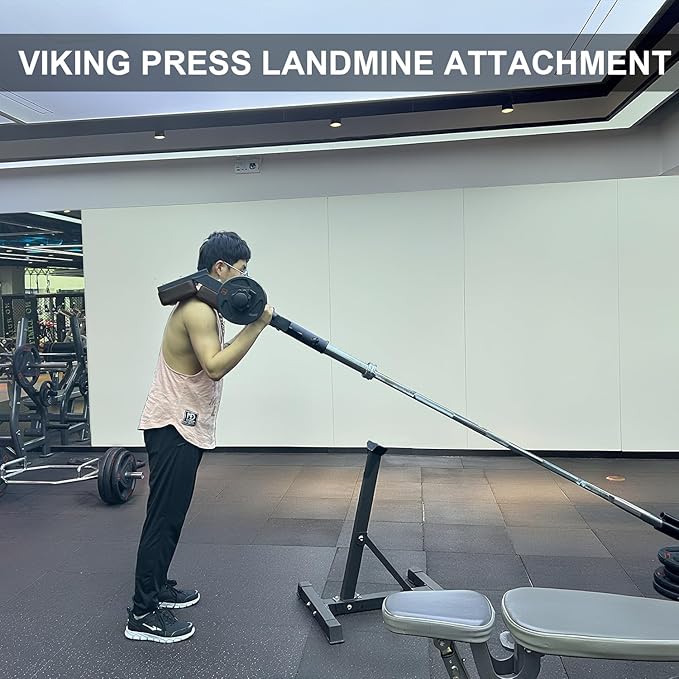 Viking Press Landmine Handle for 2-Inch Barbell, Hack Squat T-Bar Row Attachment Strength Training Accessories, Shoulder Press Landmine Attachment Equipment