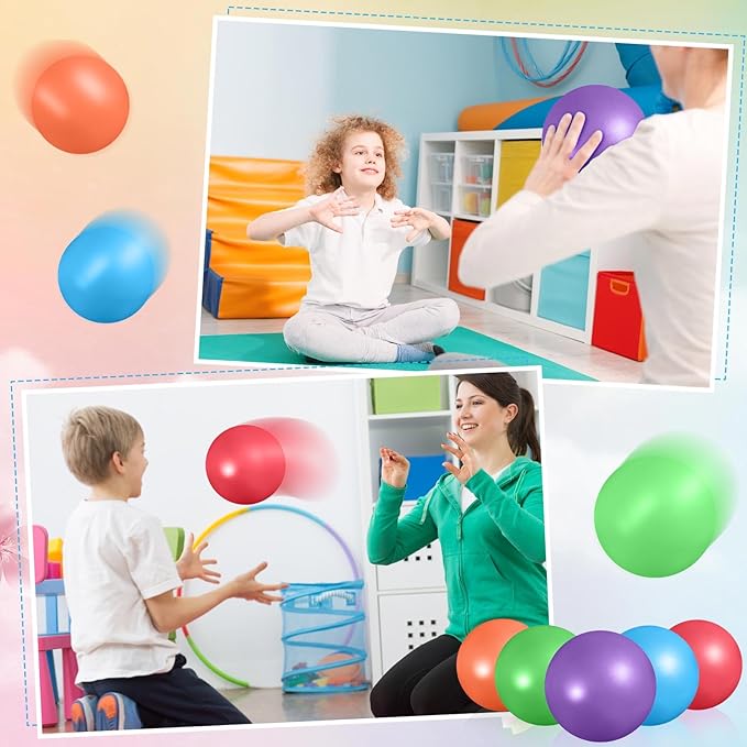 Aoriher 10 Pieces 9 Inch Exercise Pilates Ball Yoga Therapy Core Ball for Yoga Stability Barre Training Stretching Physical Posture Training Gym