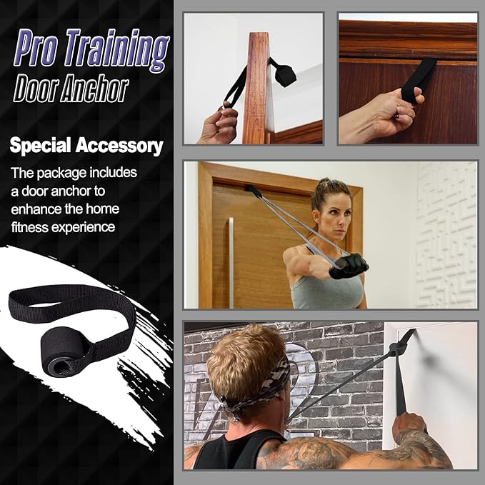 Resistance Band Pull Up Assistance Bands,Set of 5 Resistance Heavy Duty Exercise Stretch Fitness Bands for Stretching Power Lifting Workout Training with Instruction Guide