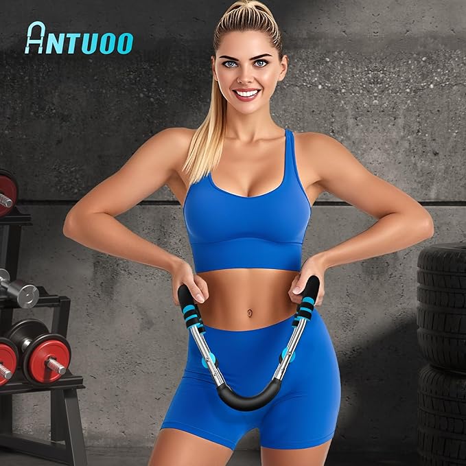 Twister Arm Trainer, 60-100lb Adjustable Chest Workout Bar, Power Twister Arm Trainer for Men, Chest Workout Equipment, Forearm Strengthener Arm Trainer