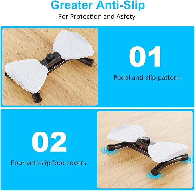 Waist Twister Ab Machine, 300 lbs Capacity Exercise Twist Board with Resistance Bands, Core Trainer Belly Fat Burner, Noiseless Waist Sculptor with Foot Massage