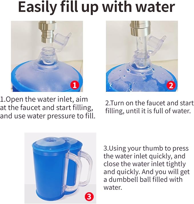 Water Dumbbells, Water Filled Training Dumbbells, Travel Weights Set, Adjustable Weights to 4-30 Lbs/Pair, Portable Gym for Strength Training, Fitness and Shaping