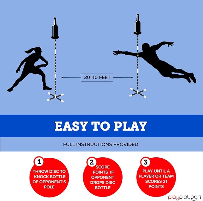 Play Platoon Bottle Jam Flying Disc Game for Teens & Adults to Play Outdoors - Fourth of July Yard Set Tailgate Party Game