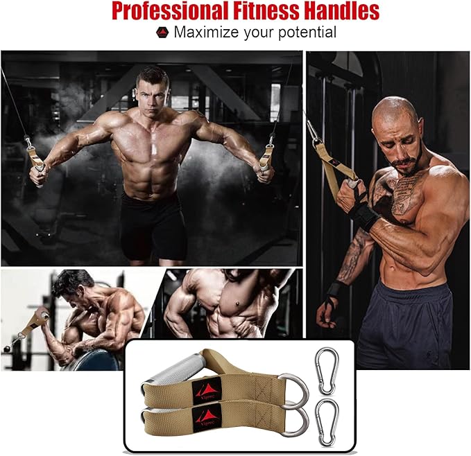 Heavy Duty Metal Workout Handles,Replacement Grip Attachments for Cable Machines, Resistance Bands, LAT Pulldown, Strength Exercise Home Gym & Commercial Fitness Equipment