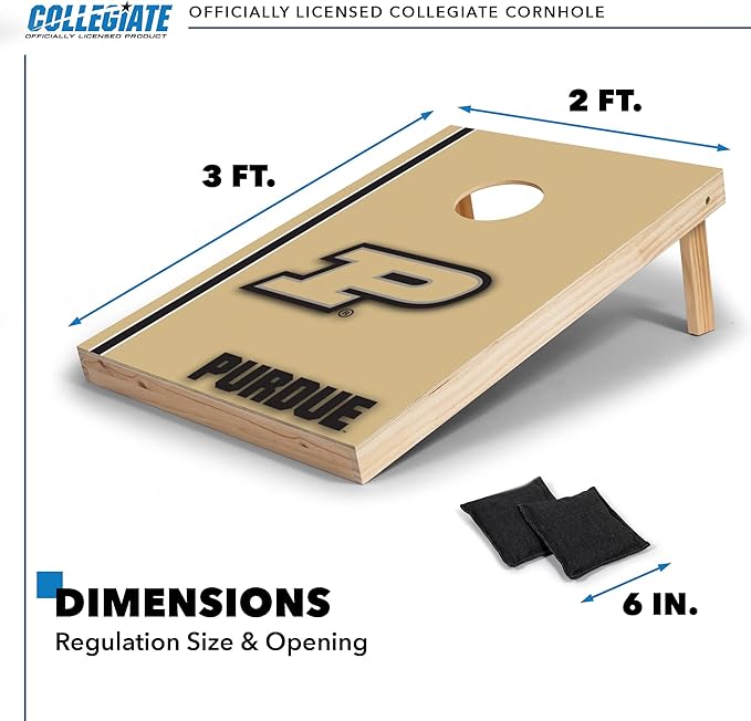 2' x 3' Solid Wood Cornhole Set with Direct Print HD Team Graphics – Great Gift for Any NCAA Fan! Bean Bag Toss Family Outdoor Games