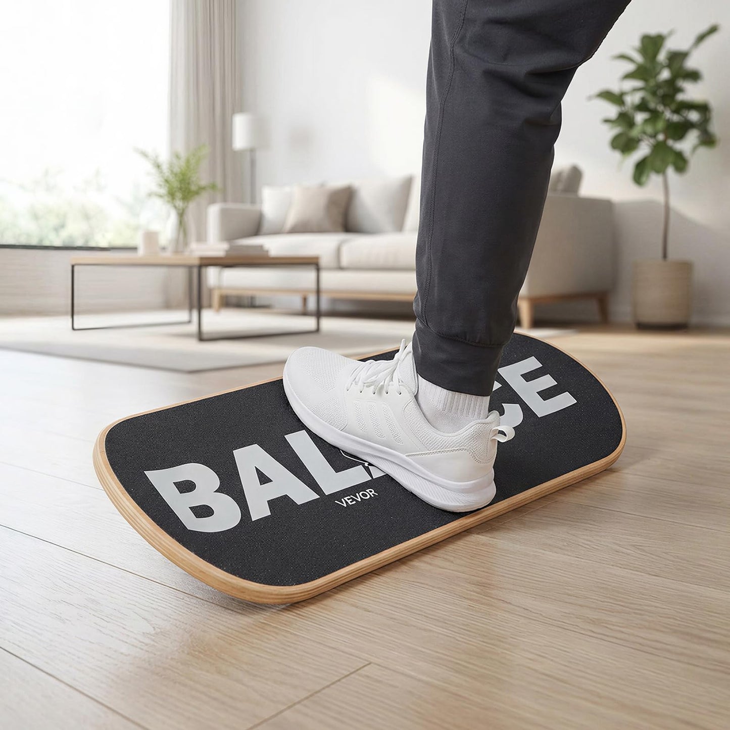 VEVOR Balance Board, Wobble Board Trainer for Adults 3-Level Adjustable Base, Premium Wooden