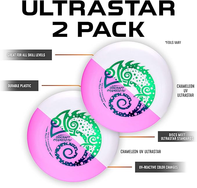 Discraft Ultrastar Ultimate Discs 1 & 2 Packs, Standard Size, for Competitive & Casual Play