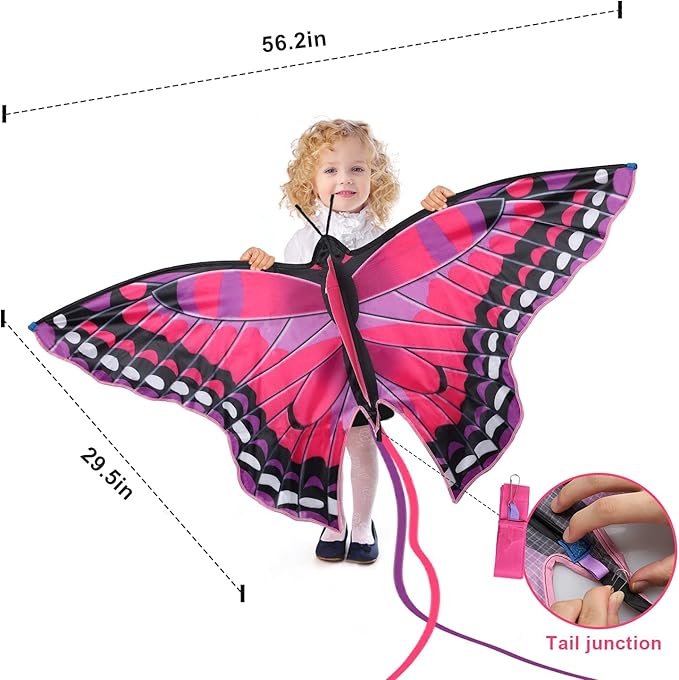 TOY Life Kites for Kids Ages 4-8 8-12, Large Butterfly Kites for Adults and Toddlers Age 3-5, Outdoor Toy Games Beach Kite Easy to Fly for Girls Boys
